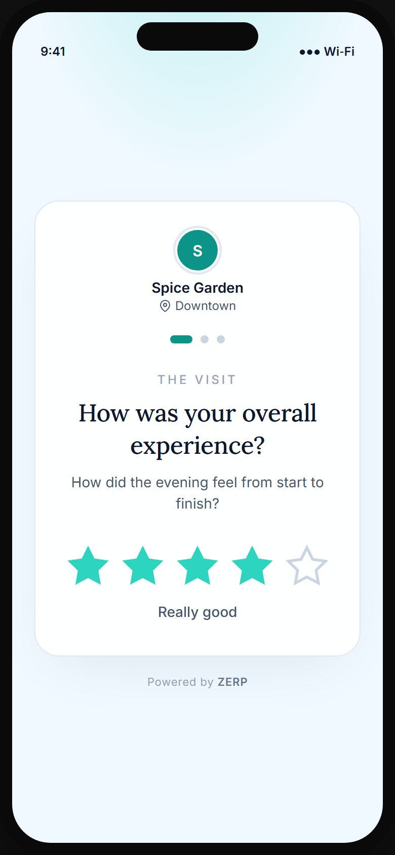 Guest feedback on phone